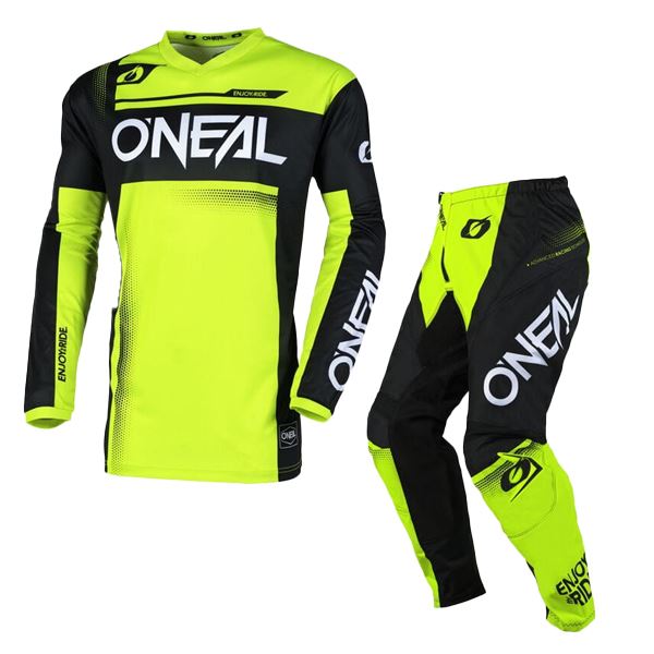 O'Neal 2025 Motocross Combo Kit Element Racewear Black Neon Yellow